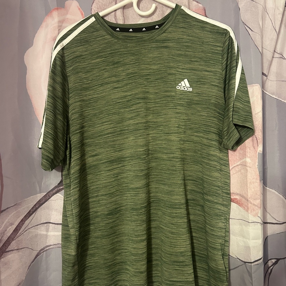 Adidas Green Short Sleeve Athletic Tee